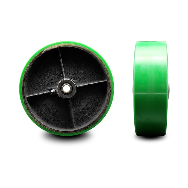 SCC-6" Green Poly on Cast Iron Wheel Only w/Roller Bearing-1/2"Bore-1200 lb Cpty